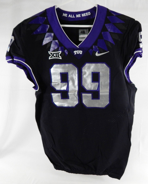 2019-24 Texas Christian TCU Frogs #99 Game Used Black Jersey Football NP R 48 52