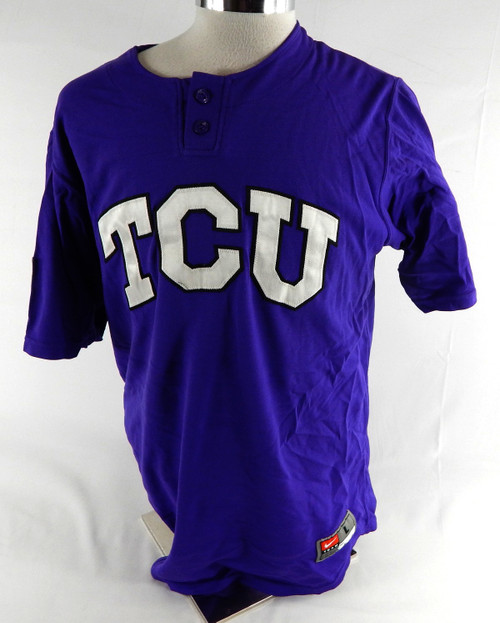 2010s Texas Christian TCU Horned Frogs #7 Game Used Purple Jersey Baseball L 4