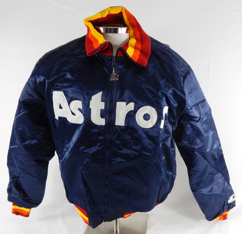 Houston Astros #49 Game Used Navy Bench Jacket XL 121