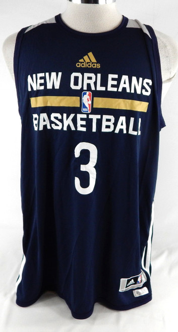 2014-15 New Orleans Pelicans #3 Game Issued Navy Practice Jersey 2XL 573