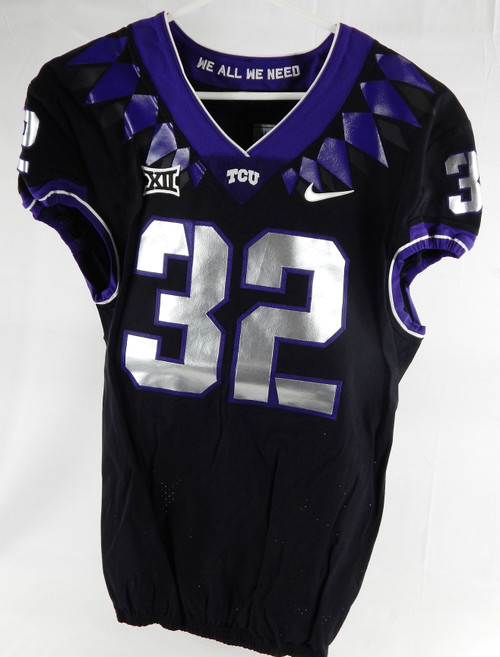 2021 Texas Christian TCU Horned Frogs #32 Game Used Black Jersey Football NP R