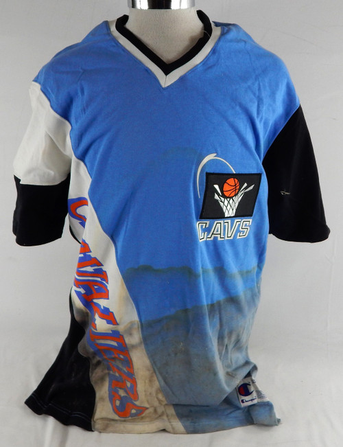 1990s Cleveland Cavaliers Game Issued Blue Shooting Shirt L 895
