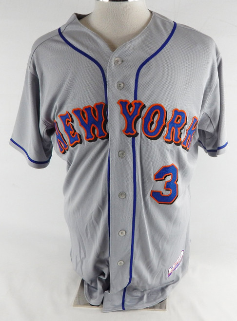2011 New York Mets Luis Hernandez #3 Game Issued Grey Jersey 44 021