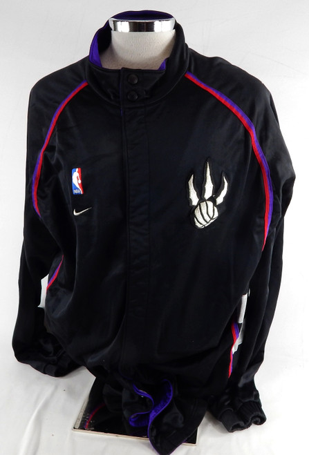 2003-04 Toronto Raptors Jerome Moiso #6 Game Used Black Warm Up Jacket 3XL 039