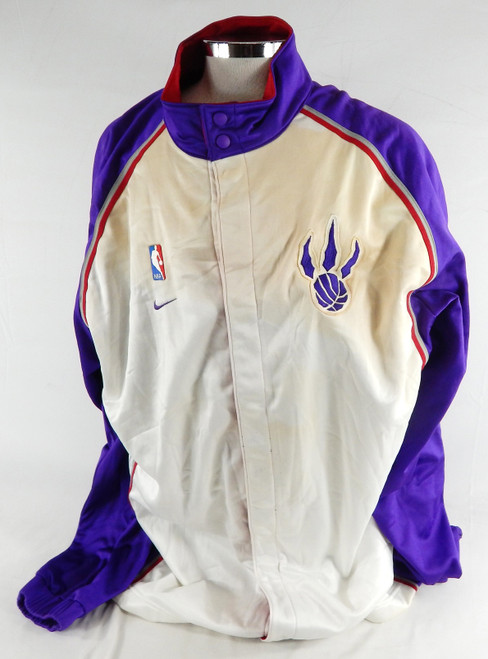2003-04 Toronto Raptors Game Issued White Warm Up Jacket 3XL 040