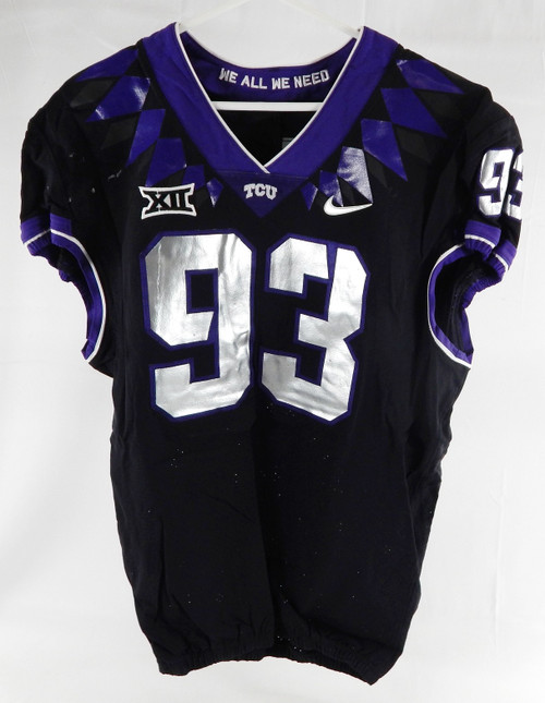 2019-24 Texas Christian TCU Frogs #93 Game Used Black Jersey Football NP R 46 3