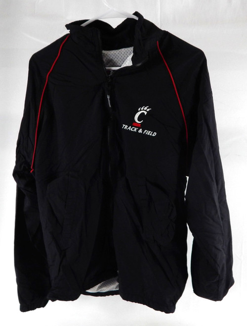 2000s Cincinnati Bearcats Team Issued Black Windbreaker Jacket Track Field 46 3