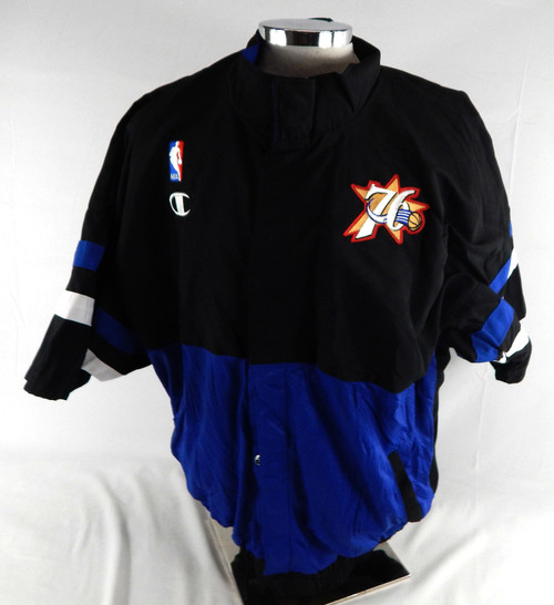 1998-99 Philadelphia 76ers Eric Snow #11 Game Used Black Warm Up Jacket 46 362