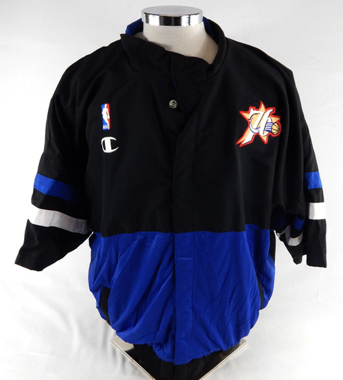 1998-99 Philadelphia 76ers #48 Game Issued Black Warm Up Jacket 46 344