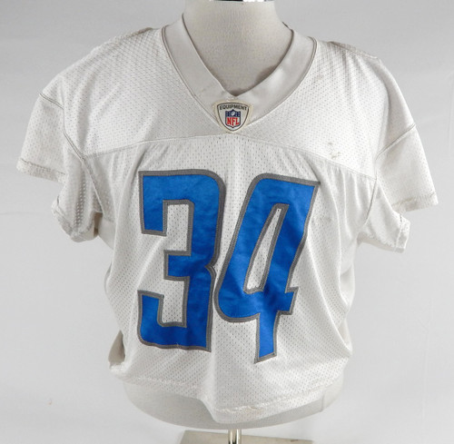 2019 Detroit Lions Tra Carson #34 Game Used White Practice Jersey  DP103152