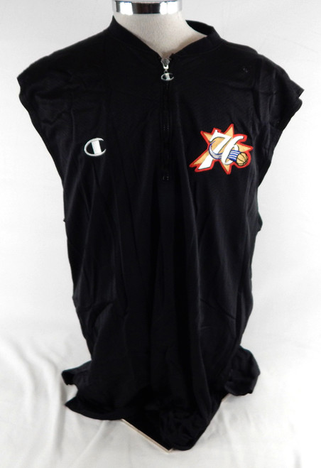 1990s Philadelphia 76ers Game Issued Black Shooting Shirt XXL 384