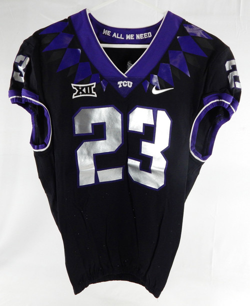 2019-24 Texas Christian Horned Frogs #23 Game Used Black Jersey Football NP 1