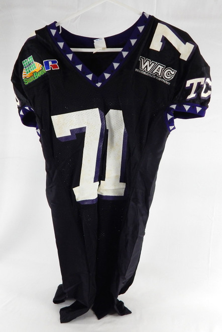 1998 Texas Christian TCU Horned Frogs #71 Game Used Black Jersey Sun Bowl P NP 6