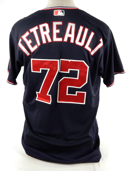 2022 Washington Nationals Jackson Tetreault #72 Game Issued Navy Jersey 46 734