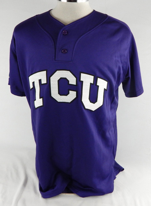 2016 Texas Christian TCU Horned Frogs #24 Game Used Purple Jersey CWS Patch XL 2