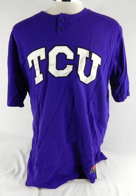 2000s Texas Christian TCU Horned Frogs #37 Game Used Purple Jersey Baseball XL 7