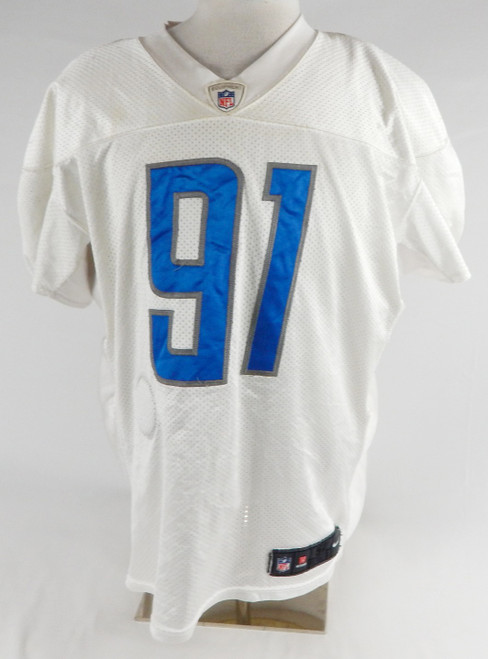 2017 Detroit Lions A'Shawn Robinson #91 Game Used White Practice Jersey 52 180