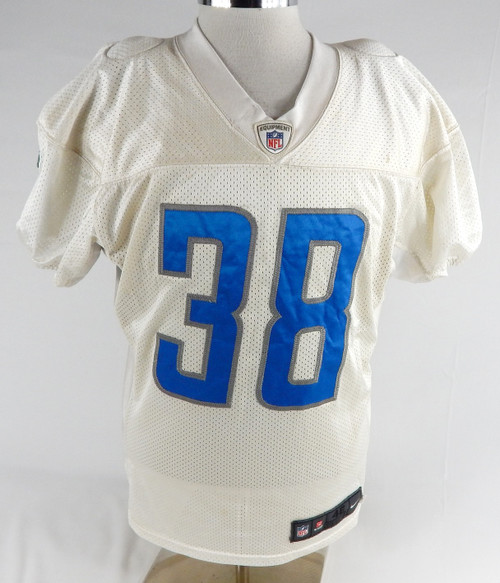 2017 Detroit Lions Tion Green #38 Game Used White Practice Jersey 46 182