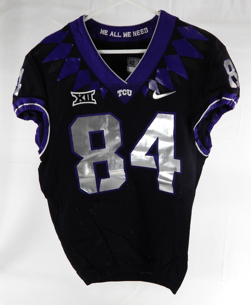 2019-24 Texas Christian TCU Frogs #84 Game Used Black Jersey Football NP R 42 3