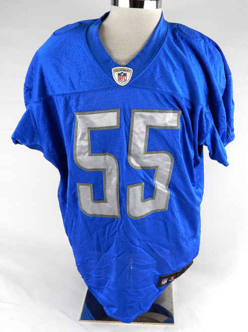 2017 Detroit Lions Christian Ringo #55 Game Used Blue Practice Jersey 52 241