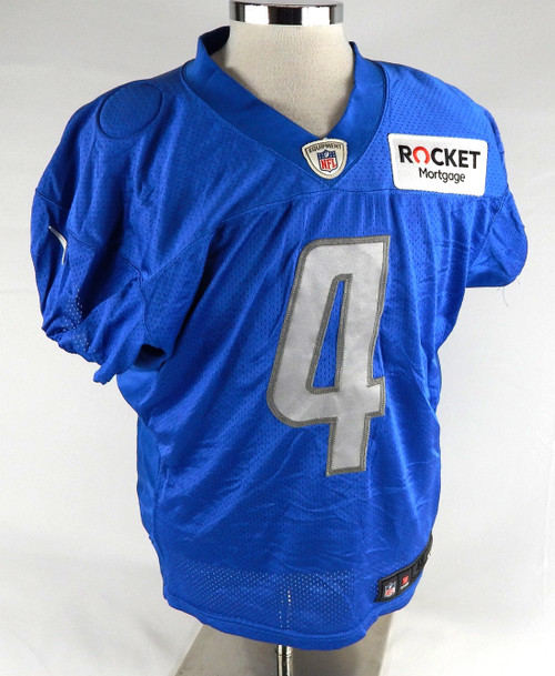 2014 Detroit Lions #4 Game Used Blue Practice Jersey 48 243