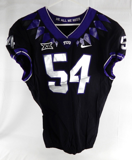 2019-24 Texas Christian TCU Frogs #54 Game Used Black Jersey Football NP R 0
