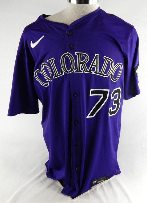 2025 Colorado Rockies Dustin Garneau #73 Game Issued Purple Jersey 48 740
