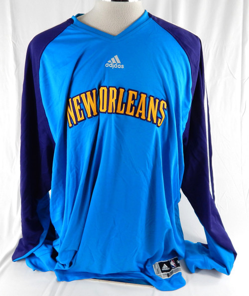 2009-10 New Orleans Hornets Aaron Gray #34 1 Game Used Blue Shooting Shirt 4