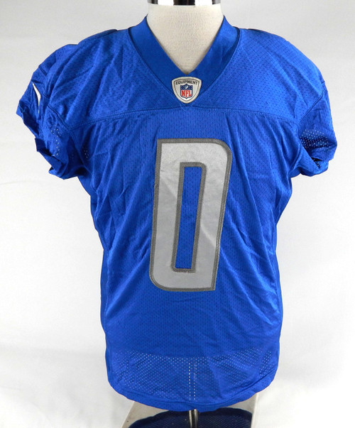 2022 Detroit Lions #0 Game Used Blue Practice Jersey 44 250