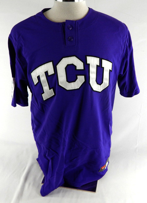 2010s Texas Christian TCU Horned Frogs #18 Game Used Purple Jersey Baseball L 3