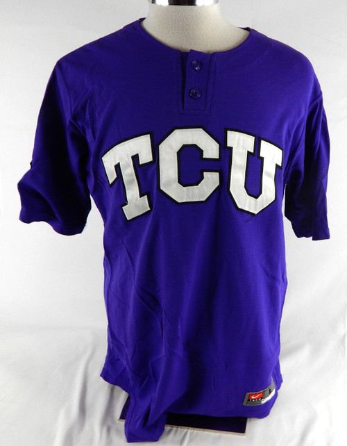 2010s Texas Christian TCU Horned Frogs #28 Game Used Purple Jersey Baseball L 3