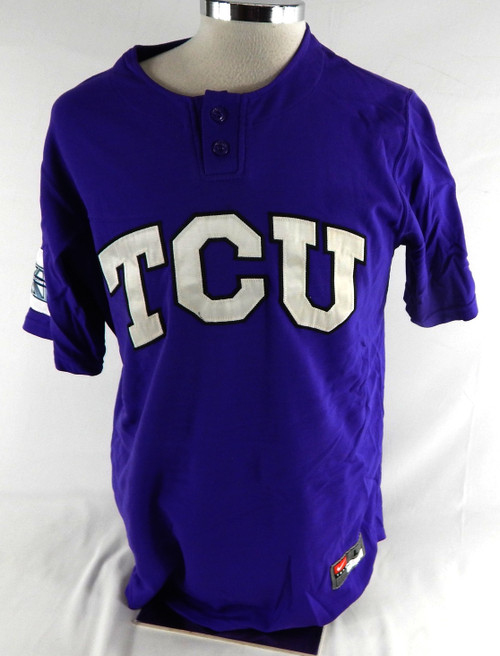 2010s Texas Christian TCU Horned Frogs #2 Game Used Purple Jersey Baseball L 0