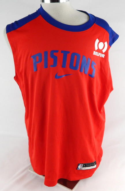 2024-25 Detroit Pistons Simone Fontecchio #19 Game Used Red Tank Top Shirt XL 1