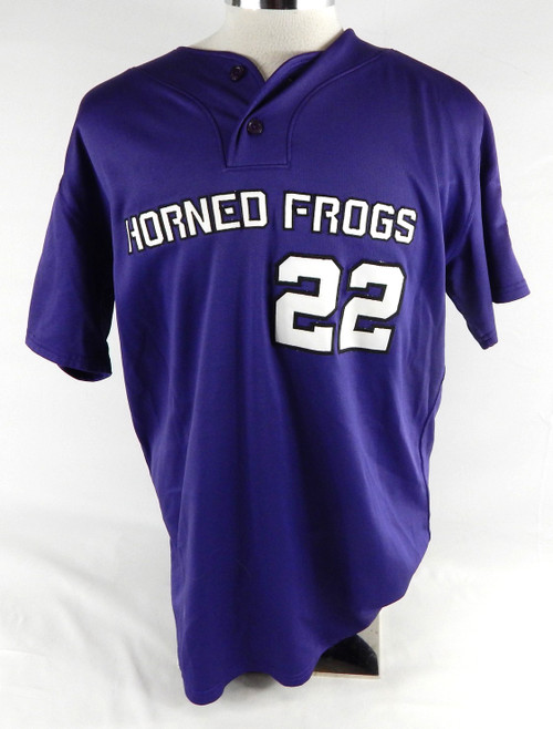 2012 Texas Christian TCU Horned Frogs #22 Game Used Purple Jersey Baseball 48 6