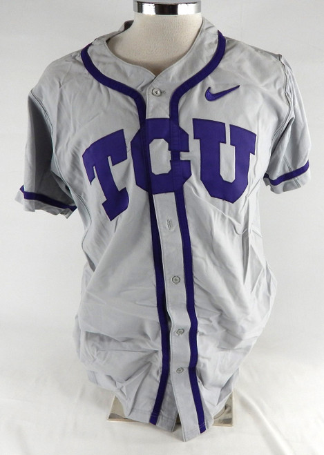 2014 Texas Christian TCU Horned Frogs #47 Game Used Grey Jersey Baseball 46 515