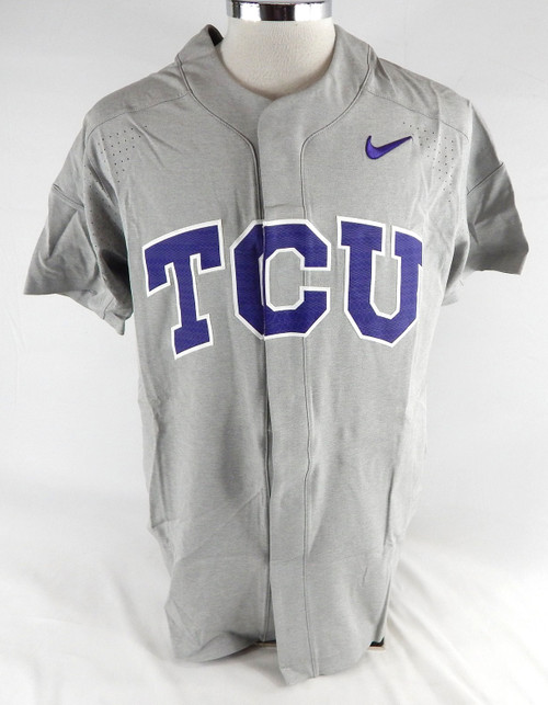 2017 Texas Christian TCU Horned Frogs Blank Game Issued Grey Jersey Baseball L 8