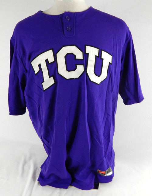 2000s Texas Christian TCU Horned Frogs #33 Game Used Purple Jersey Baseball XL 2
