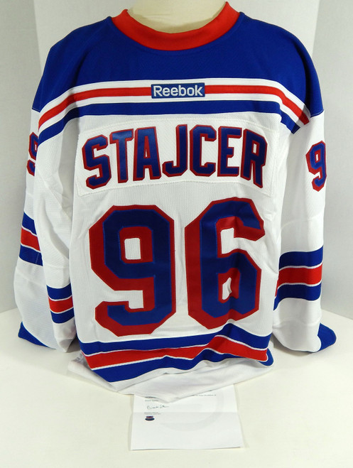 New York Rangers Scott Stajcer #96 Game Issued White Jersey DP08952