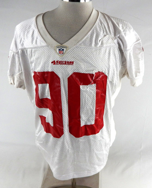 San Francisco 49ers #90 Game Used White Practice Jersey XL 591