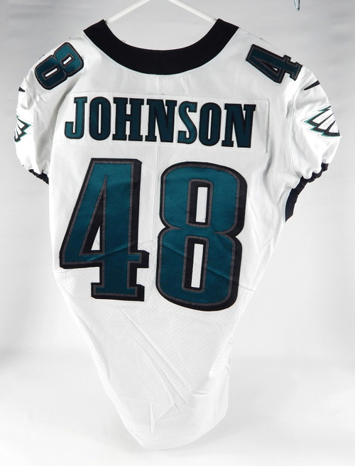 2021 Philadelphia Eagles Patrick Johnson #48 Game Used White Jersey 44 DP71363