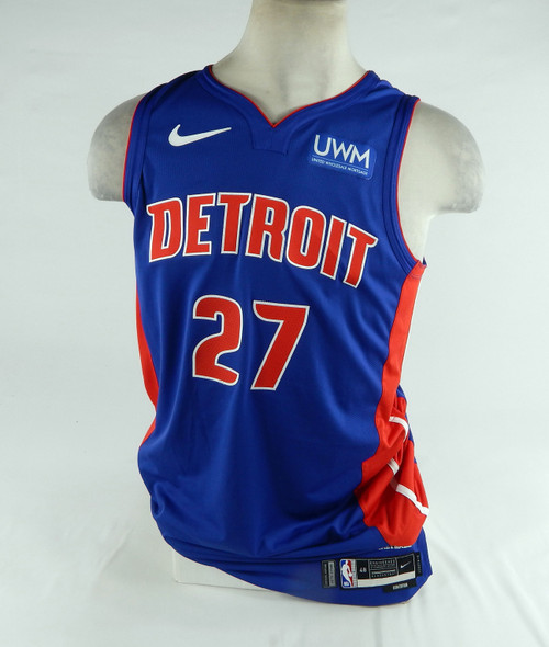 2022-23 Detroit Pistons Buddy Boeheim #27 Game Issued Blue Jersey 48+6 DP36