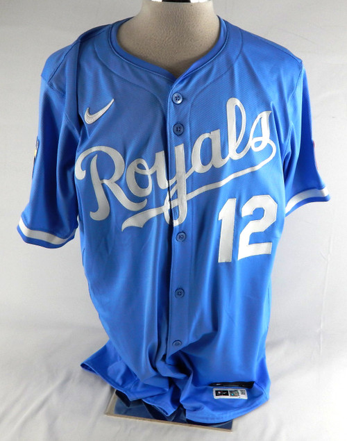 2025 Kansas City Royals David Shields #12 Game Issued P Used Powder Blue Jersey0