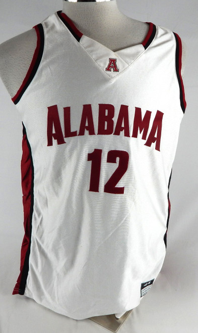 2000s Alabama Crimson Tide Carruth #12 Game Used White Jersey Basketball 44 210