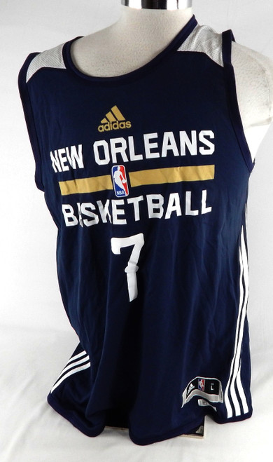 2014-15 New Orleans Pelicans #7 Game Issued Navy Practice Jersey L 571