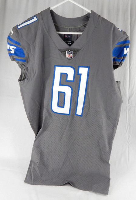 2020 Detroit Lions Logan Stenberg #61 Game Issued Grey Jersey Color Rush 46 342