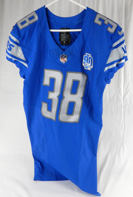 2023 Detroit Lions Justin Jackson #38 Game Issued Blue Jersey 90 Seasons P 42 4
