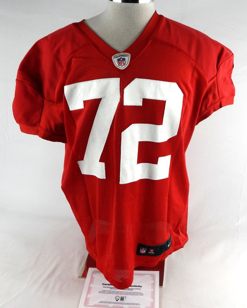 2023 Tampa Bay Buccaneers Luke Haggard #72 Game Used Red Practice Jersey 56 520