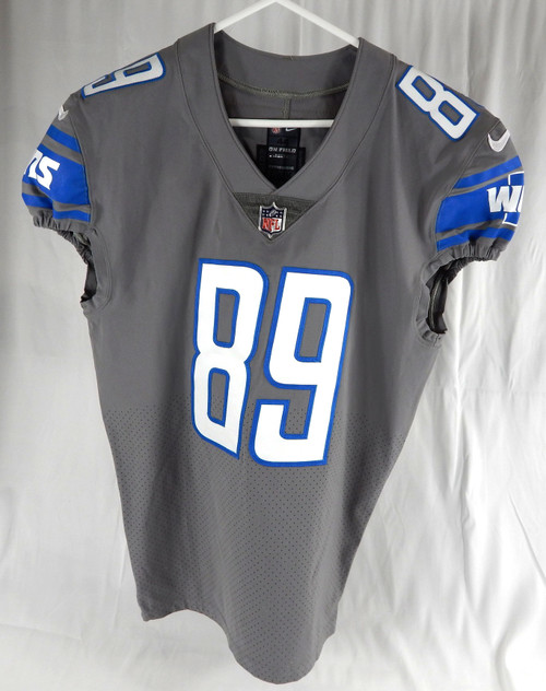 2019 Detroit Lions Isaac Nauta #89 Game Used Grey Jersey 44 370