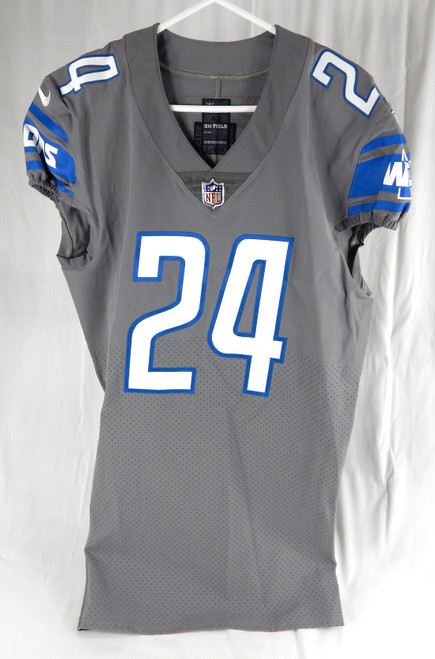 2017 Detroit Lions Nevin Lawson #24 Game Issued Grey Jersey Color Rush 42 388