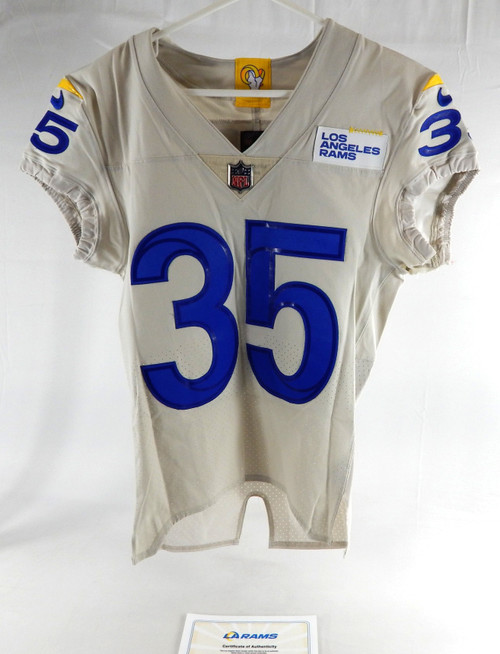 2020 Los Angeles Rams Kareem Orr #35 Game Issued Pos Used White Jersey 36 541